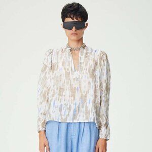 NWT Maria Cher mix 1 Tartagal puff sleeve Cora blouse